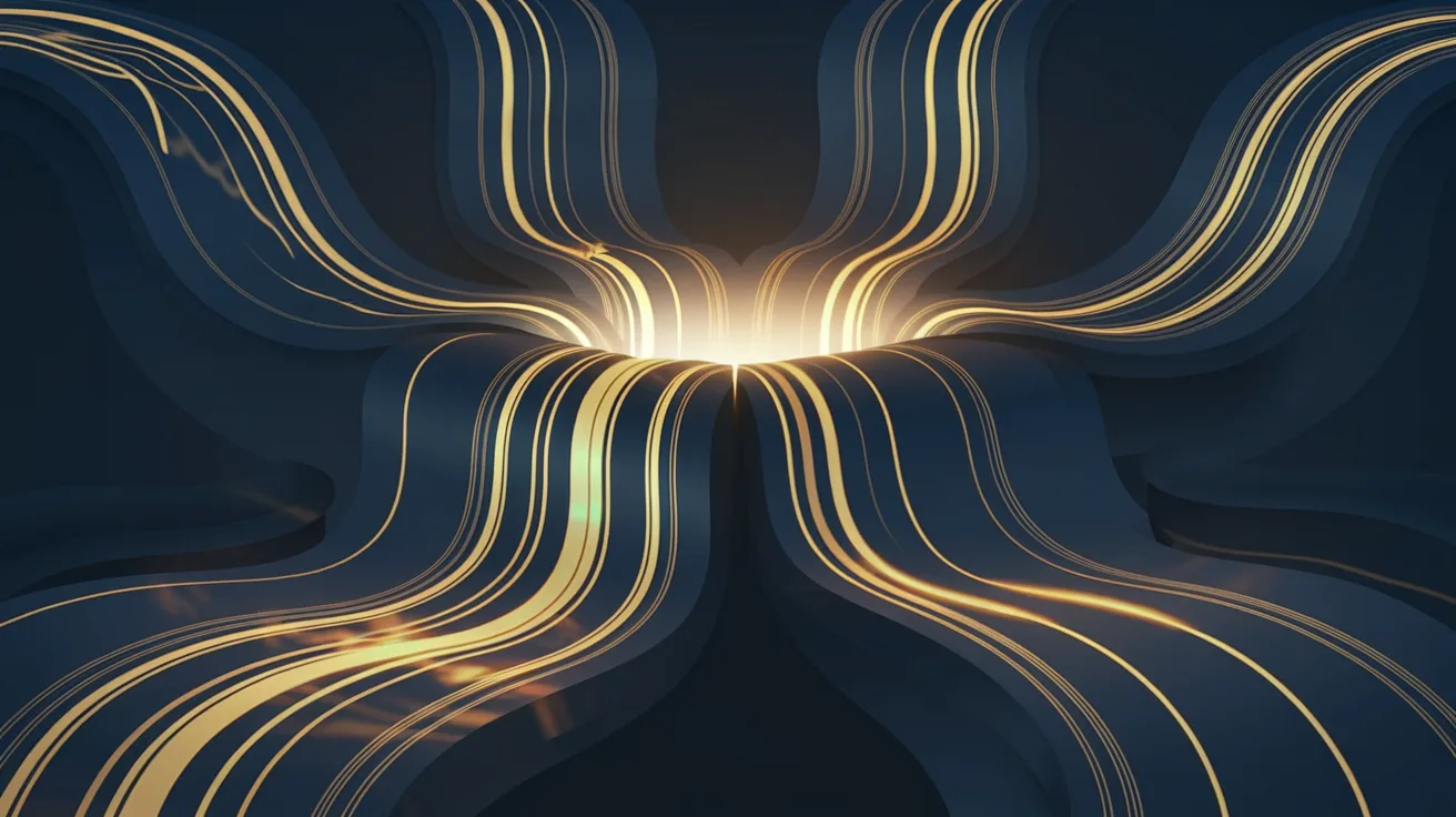 Multiple golden revenue streams converging into a bright pool